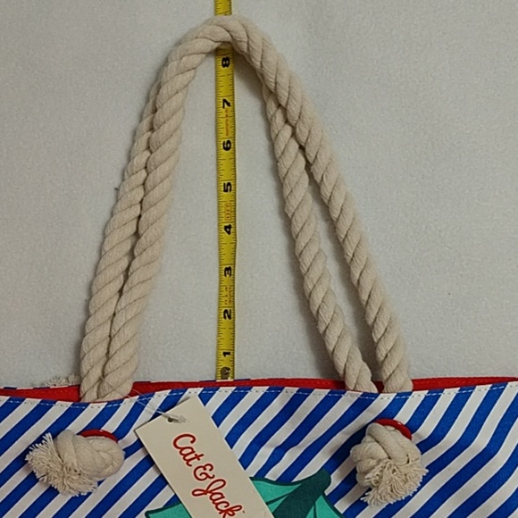 🍒Cherry Tote Bag Cat & Jack Nautical Beach Rope - Picture 8 of 10